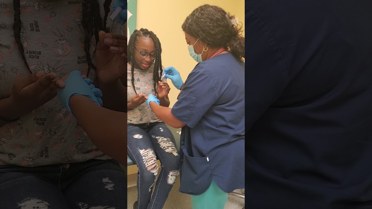 This was only a finger stick and she acts a fool