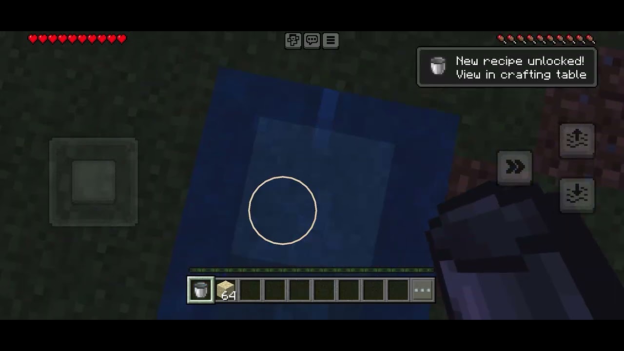 Attempting to hit a water bucket MLG in mobile edition