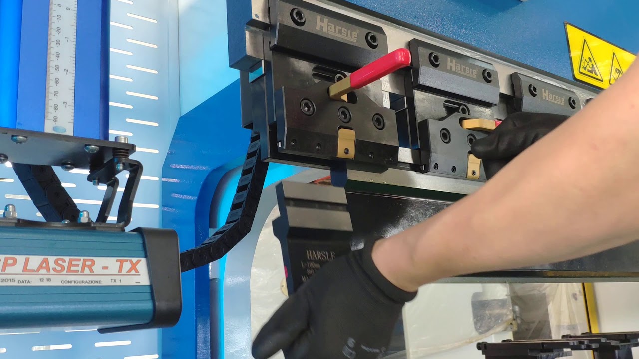 CNC Press brake tooling fast clamps, how to change punch tools by one