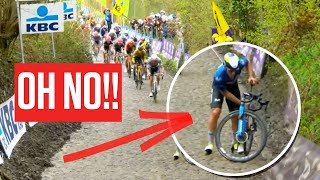 Mathieu van der Poel Rides Free While Others Walk Up The Koppenberg At The Tour Of Flanders