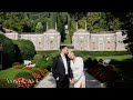 Pre-wedding shoot at Villa D&#39;Este on Lake Como in Italy. Stunning sunset in Tuscany