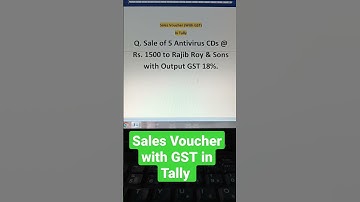 Sales Voucher with GST in Tally ! #tally #shortfeed #tallyerp9 #shorts #tallyprime #youtubevideo