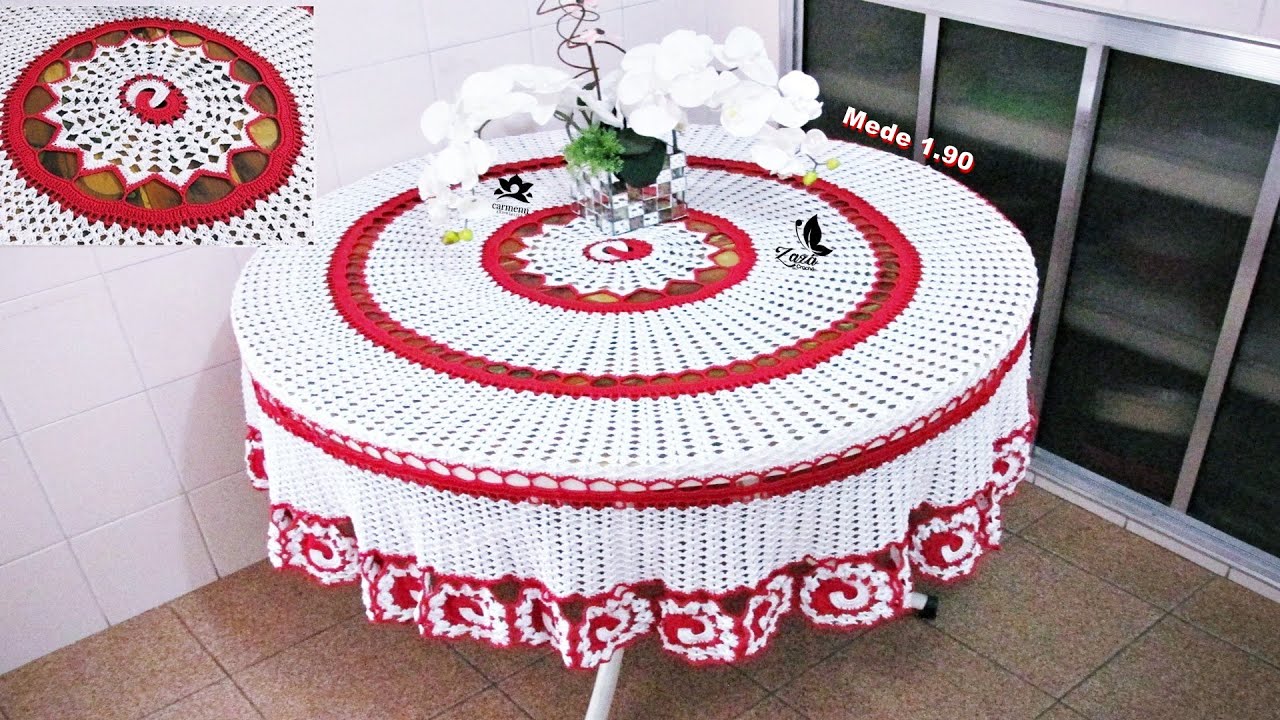 Toalha Redonda em Crochê Pata de Elefante