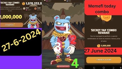 (All levels )27 June memefi secret combo code | memefi today secret code #memefi