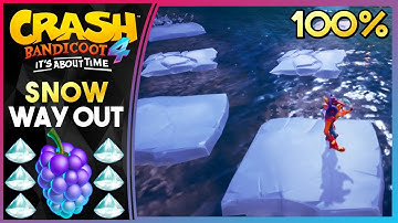 SNOW WAY OUT N.VERTED - HIDDEN GEM! ALL GEMS! - Crash Bandicoot 4: It