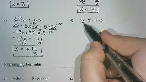 MCV Skills Review - Equation Solving