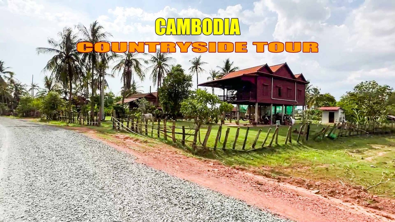 Beautiful View of Cambodia Countryside|| Village Roads [ Mr Lee Village Tour ]