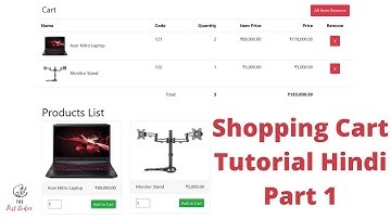 Shopping Cart Tutorial Core PHP + MySQL Hindi Part 1 | Create Database and Table | The Test Coder