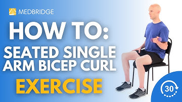 How to Do Seated Single Arm Bicep Curls Supinated with Dumbbell Exercise | 30 Seconds | MedBridge