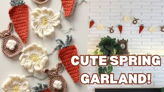Details Free Crochet Carrot Daisy and Bunny Easter Garland Pattern Tutorial Guide