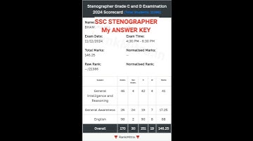 My SSC STENOGRAPHER answer key result. expected cutoff #ssc #steno #answerkey #cutoff #SSCSTENO1