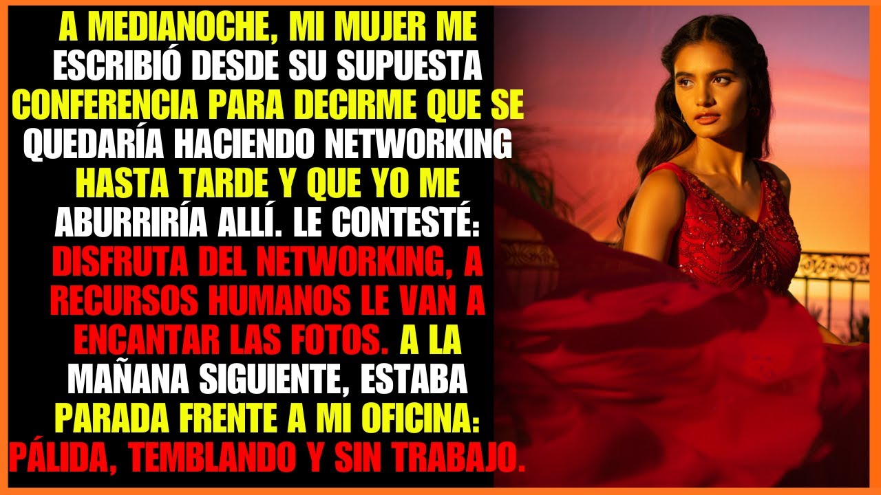 A medianoche, mi mujer me escribió desde su supuesta conferencia para decirme que se quedaría ...