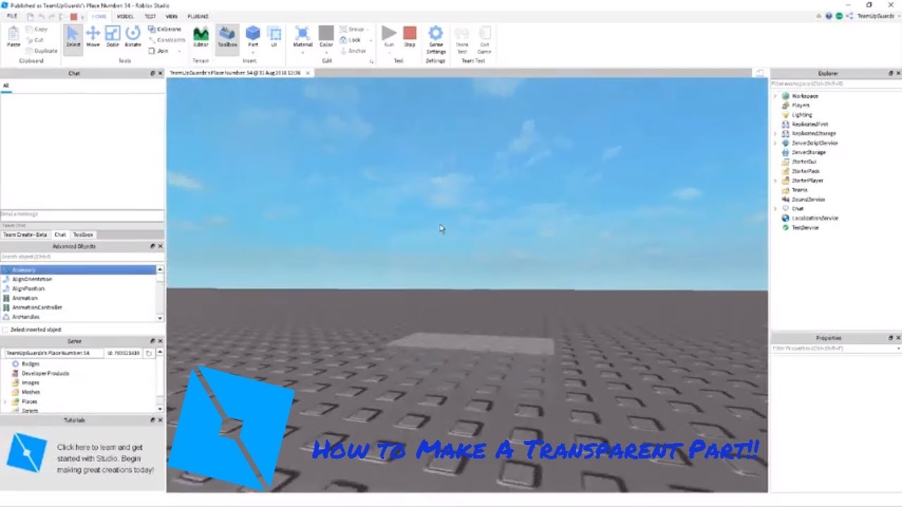 Roblox How To Change Transparency With A Script On Roblox Studio Roblox Developing Youtube - roblox how to make something transparent