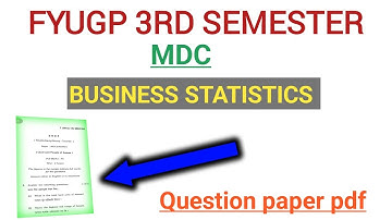 FYUGP 3rd semester MDC business statistics final Exam question paper pdf GU I Can Help You 