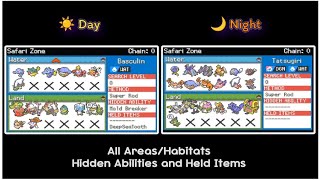 Pokemon Radical Red 4.1 - All Area Pokemon Locations (Day/Night) | Habitat | DexNav
