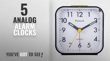 Top 10 Analog Alarm Clocks [2018 ]: Pluteck Non Ticking Analog Alarm Clock with Nightlight and
