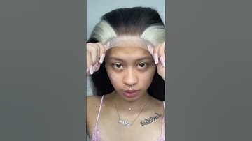 Lace wig install tutorial #naturalhair #skunkstripe Ft worldnewhair