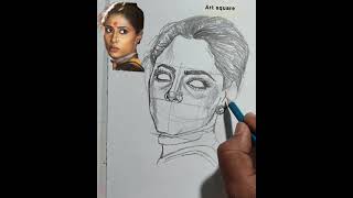 Indian actress Smita Patil portrait Drawing with Andrew Loomis method #Drawing #painting #sketch