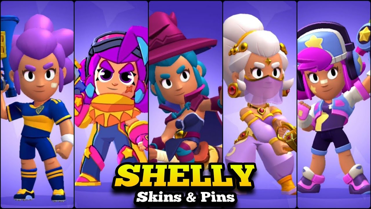 Shelly Skins & Pins | Brawl Stars - YouTube