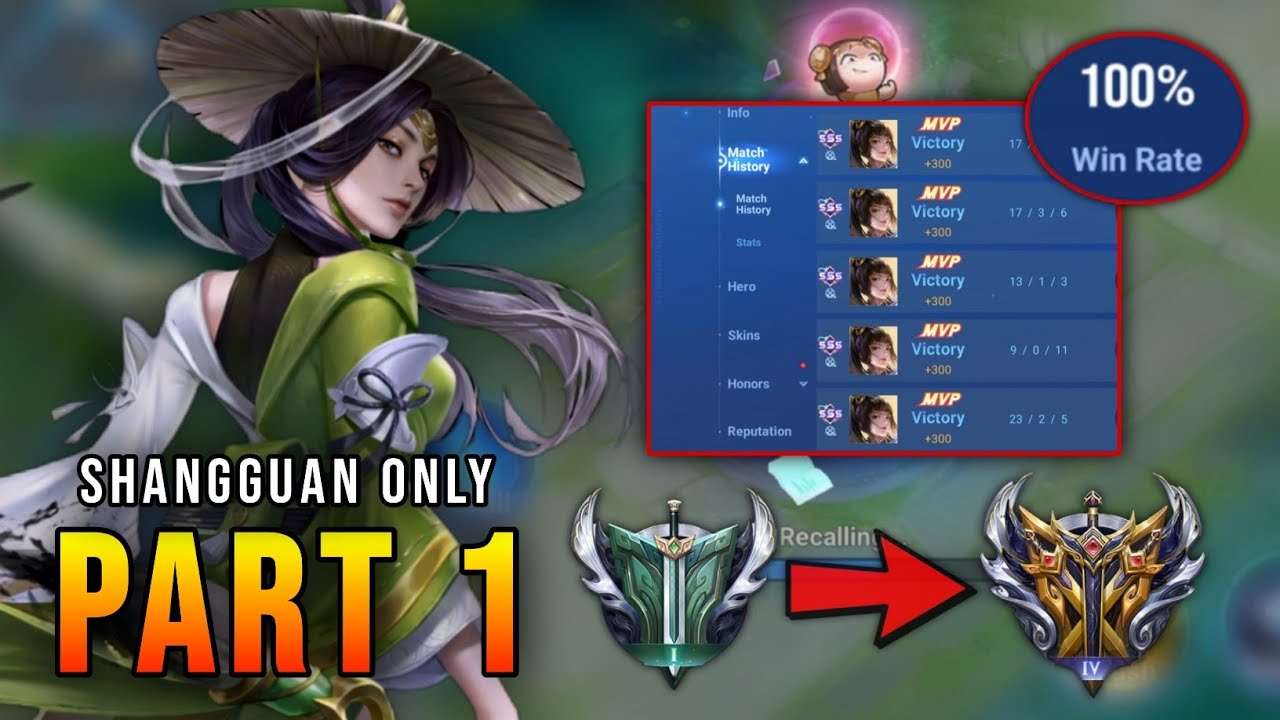 Can I Reach Master with Shangguan ONLY? (Solo Q Challenge Part 1) | Honor of Kings