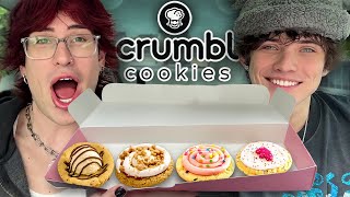 Trying NEW Mini Crumbl Cookies w/ Carrington