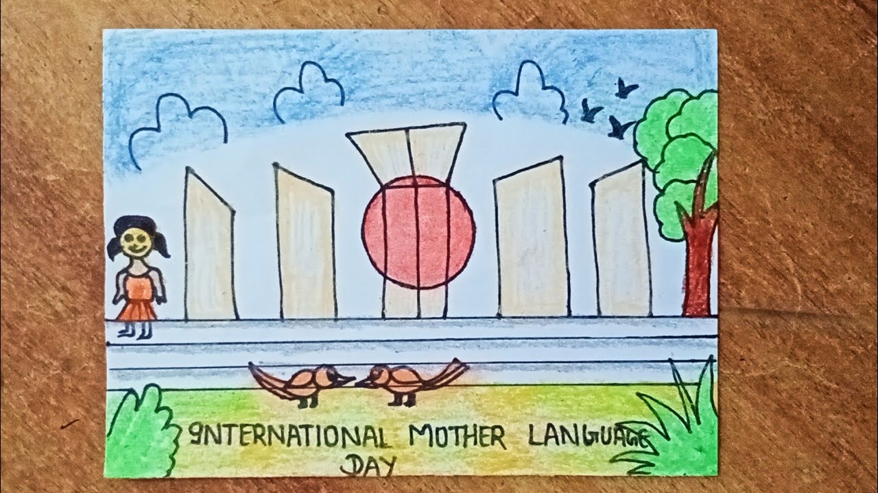 International Mother Language Day Drawing Easy Oil Pastels Drawing 21th Feb YouTube
