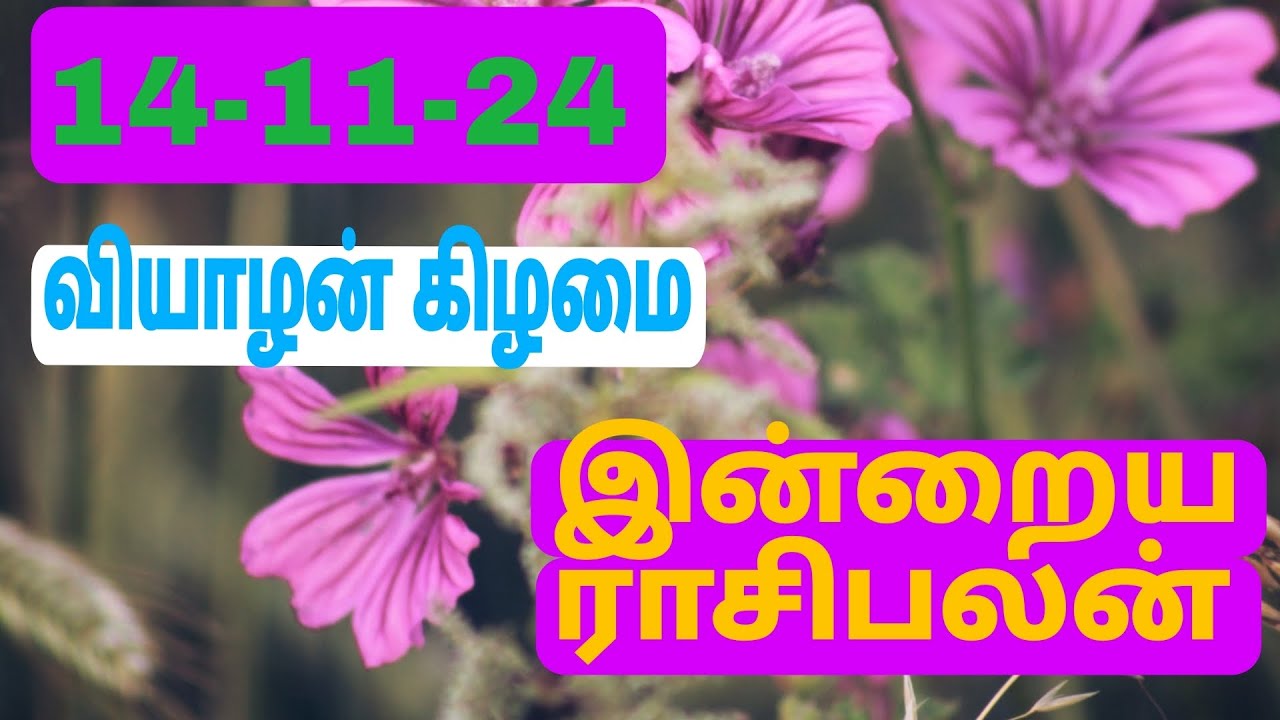 இன்றைய ராசிபலன் 14-11-24| Horoscope |Today Rasi Palan| வியாழக்கிழமை ...