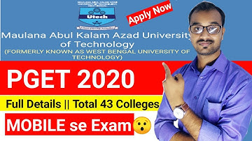 PGET 2020 || Admission into M.Tech & M.Pharma || Apply Now