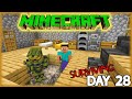 Someone is living under our base surviving minecraft day 28