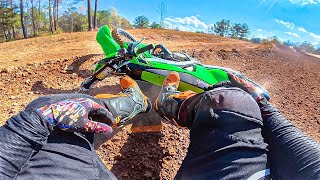 DIDN'T EXPECT FIRST CRASH TO BE LIKE THIS ON KX250F...