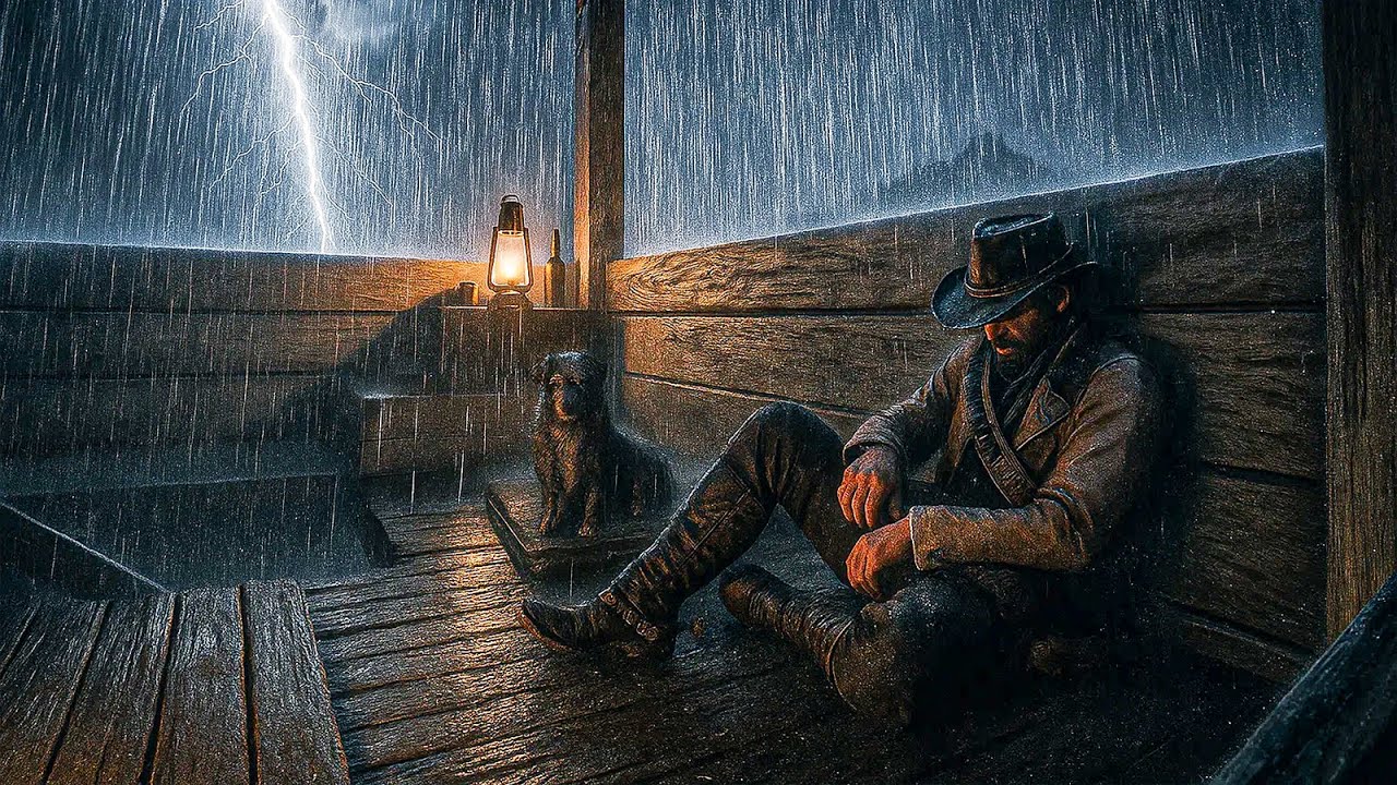 Taking Shelter on the Remote Watch Tower During Heavy Thunderstorm | RDR2 ASMR