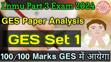 Lnmu Part 3 GES VVI Objective 2024 |Lnmu BA,BSc,Bcom General And Environmental Studies Vvi 2024