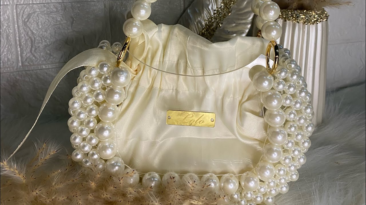 طريقة عمل شنطة بالخرز اللولي و الاكليرك موديل جديد وحصري بالاكليرك وطريقه تركيب الاكرلك مع الخرز