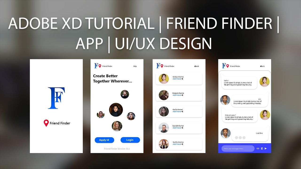 Adobe XD Tutorial | Friend Finder | App | UI/UX Design - YouTube