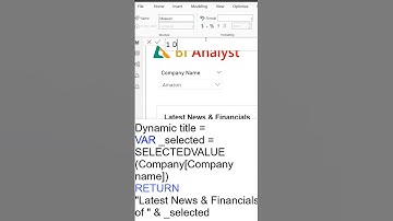 How to Create Dynamic Title based on Slicer Selection in Power BI #bianalyst #tutorial #powerbi