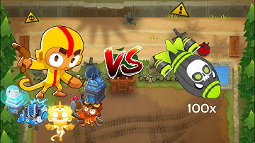 God Boosted Faster Throwing Boomerang Monkey vs 100 ZOMG’s BTD6