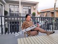 Gigi: Sak Amputee Girl, wearing leopard print stockings and using crutches.