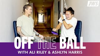 Ashlyn Harris gets blindfolded and still comes out victorious | Off the Ball with Ali RIley