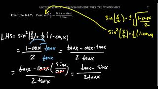 Proving a Trigonometric Identity Using Half Angle Identities