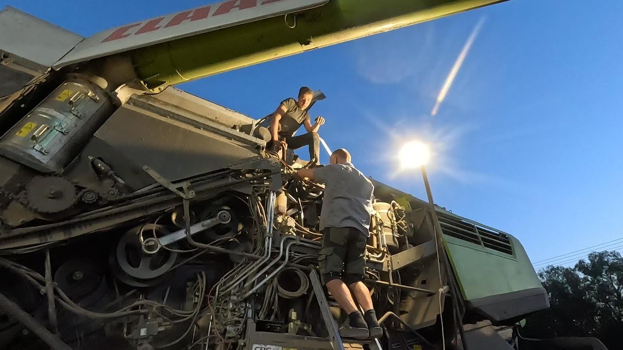 Kombainas sugedo pačiu blogiausiu metu – trys naktys be miego! o tada su  dronu į medį