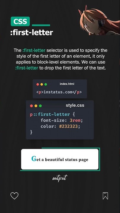 first letter selector - CSS - YouTube