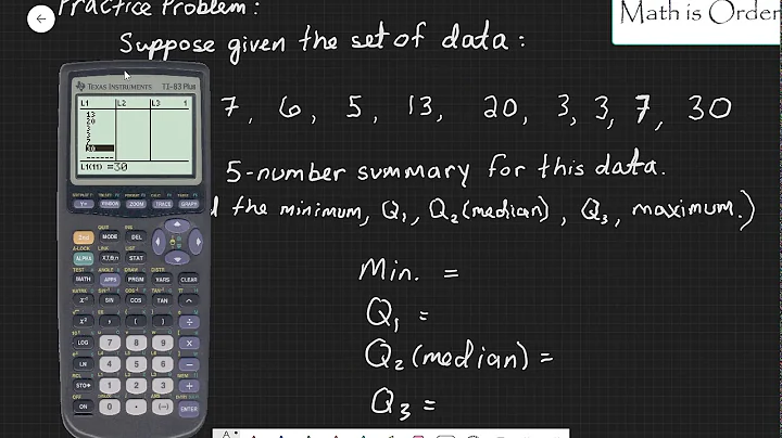 5-number summary of a data set using a TI graphing calculator