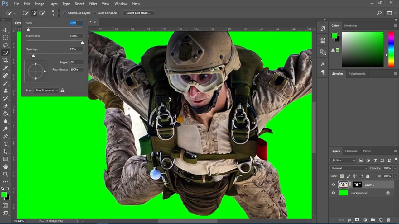 how to photoshop with a green screen