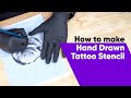 How to make Tattoo Stencils - Hand drawn line art Rose Tattoo Stencil