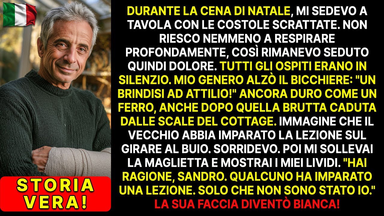 Mi hanno ospitato al cenone di Natale con le costole rotte e i segni delle sue mani ancora sulla gola. Mio genero Sandro ha alzato il bicchiere e ha brindato ad alta voce: “Al vecchio Attilio,...