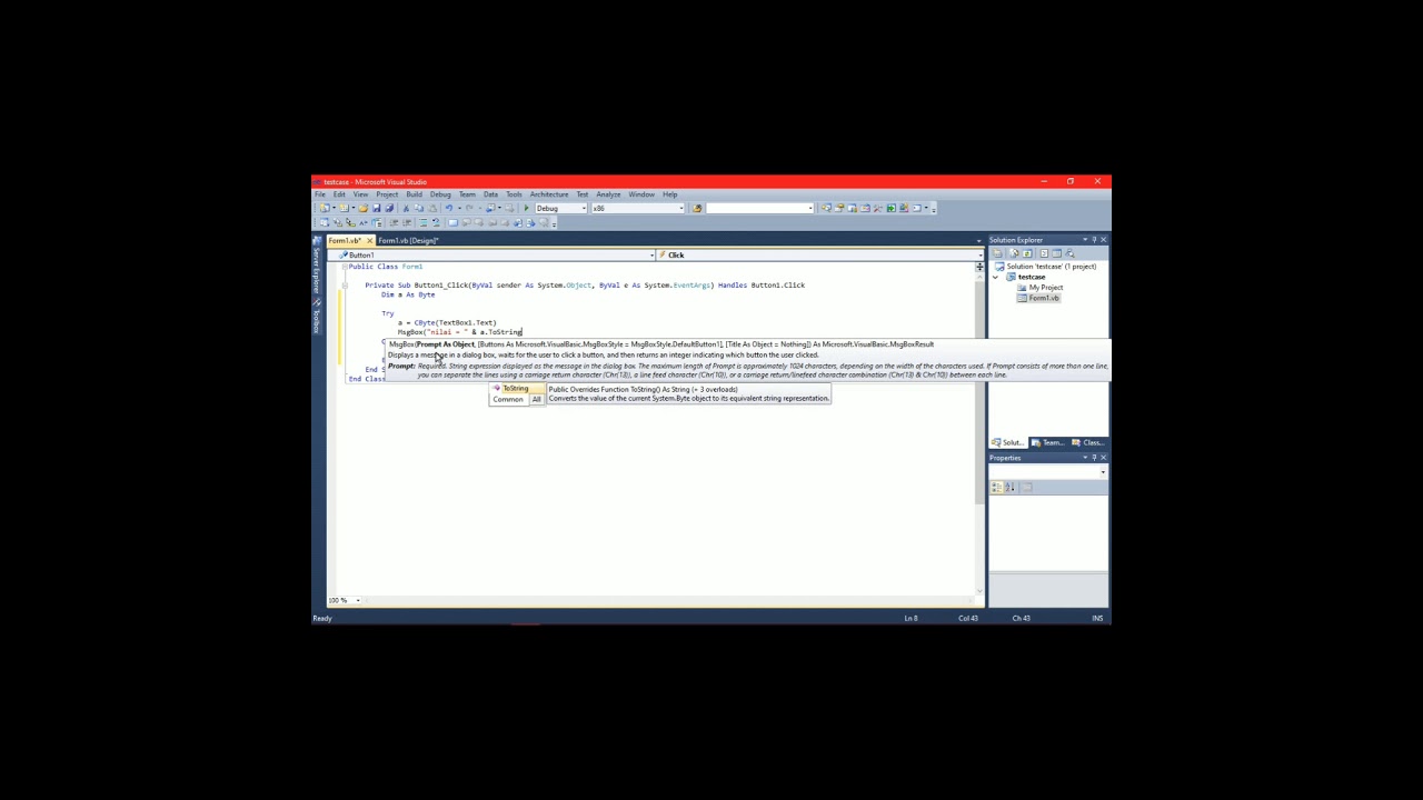 VB.NET 2010 Try Catch - YouTube