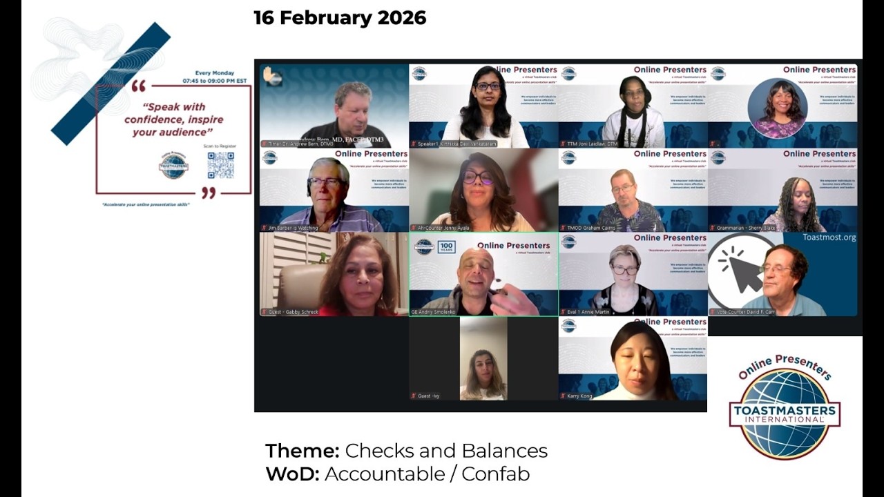 Sneak Peak - 16 February 2026 - Replay - Online Presenters Toastmasters