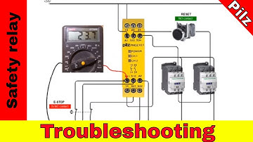 Troubleshooting safety relay Pilz PNOZ  with emergency button.