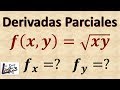 Derivadas parciales de f(x,y)=(xy)^1/2 | La Prof Lina M3