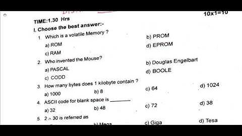 11th Computer Application First Mid Term Question Paper 2019-20 | Tirunelveli District | EM